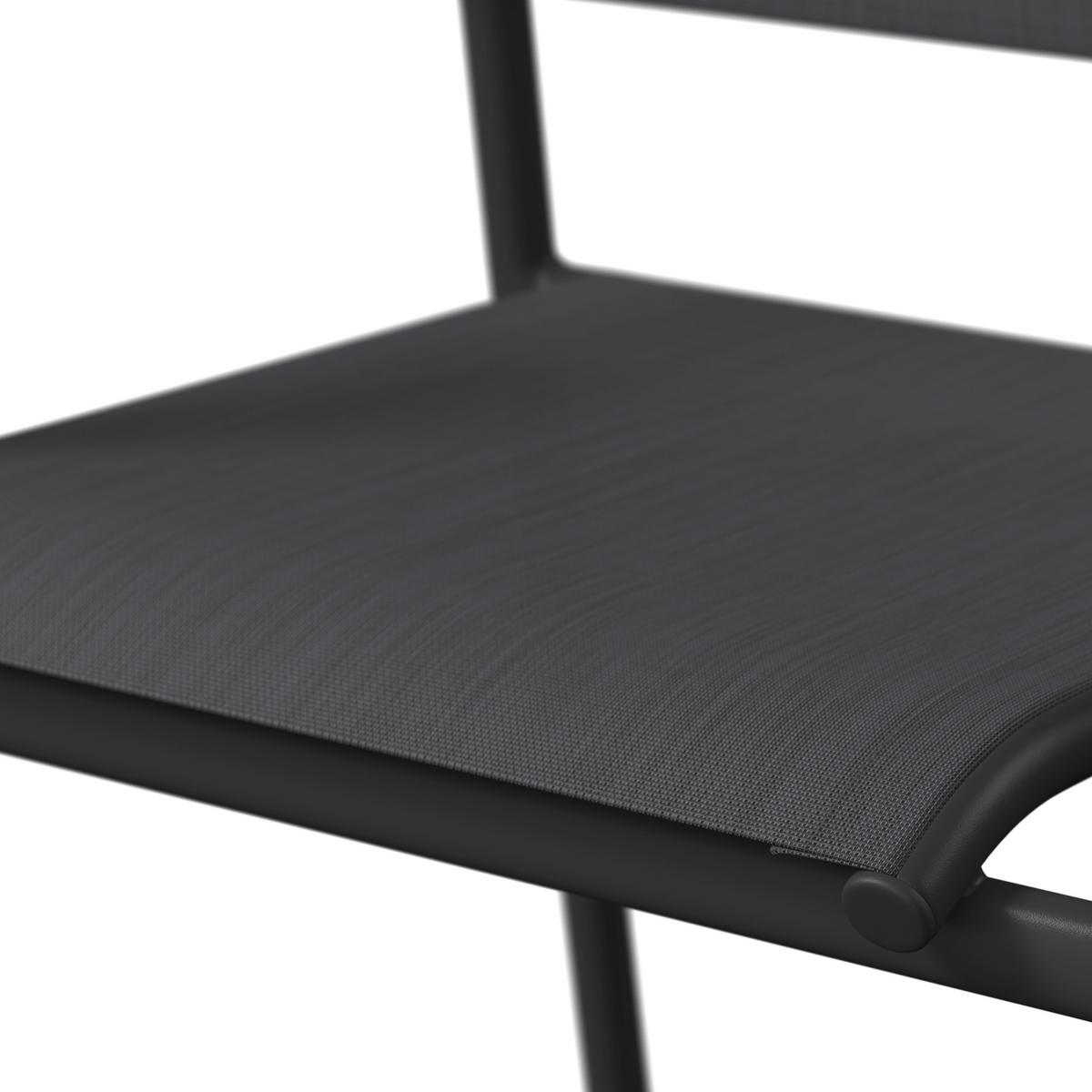 Gartensessel Paris - Anthrazit/Schwarz, MODERN, Textil/Metall (57/85/57cm) - Beldano