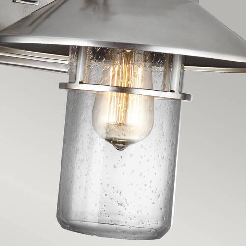 Außenwandleuchte Fe-Boynton2-M - Edelstahlfarben/Grau, KONVENTIONELL, Glas/Kunststoff (26.7/32.8/31.1cm) - Elstead Lighting