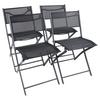 Gartenstuhl-Set Sumila 4-Er Schwarz B: 45 cm - Schwarz, MODERN, Textil/Metall (45/79/46cm) - Ambia Garden