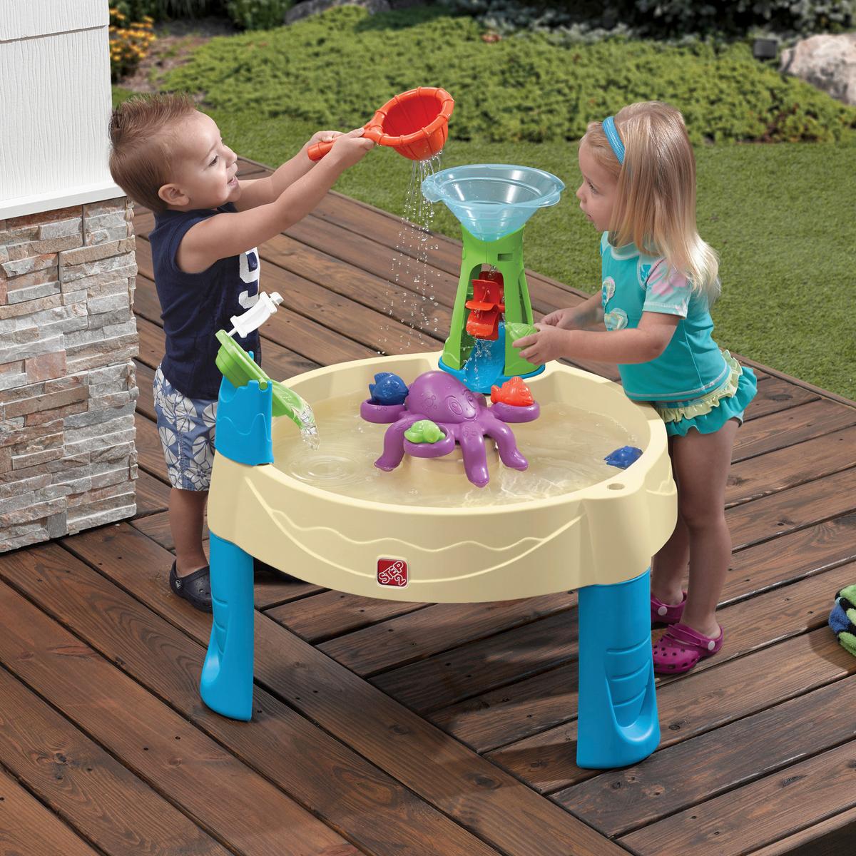 Sand- Und Wassertisch 840199 - Blau/Beige, KONVENTIONELL, Kunststoff (80/72,4/80cm) - Ambia Garden