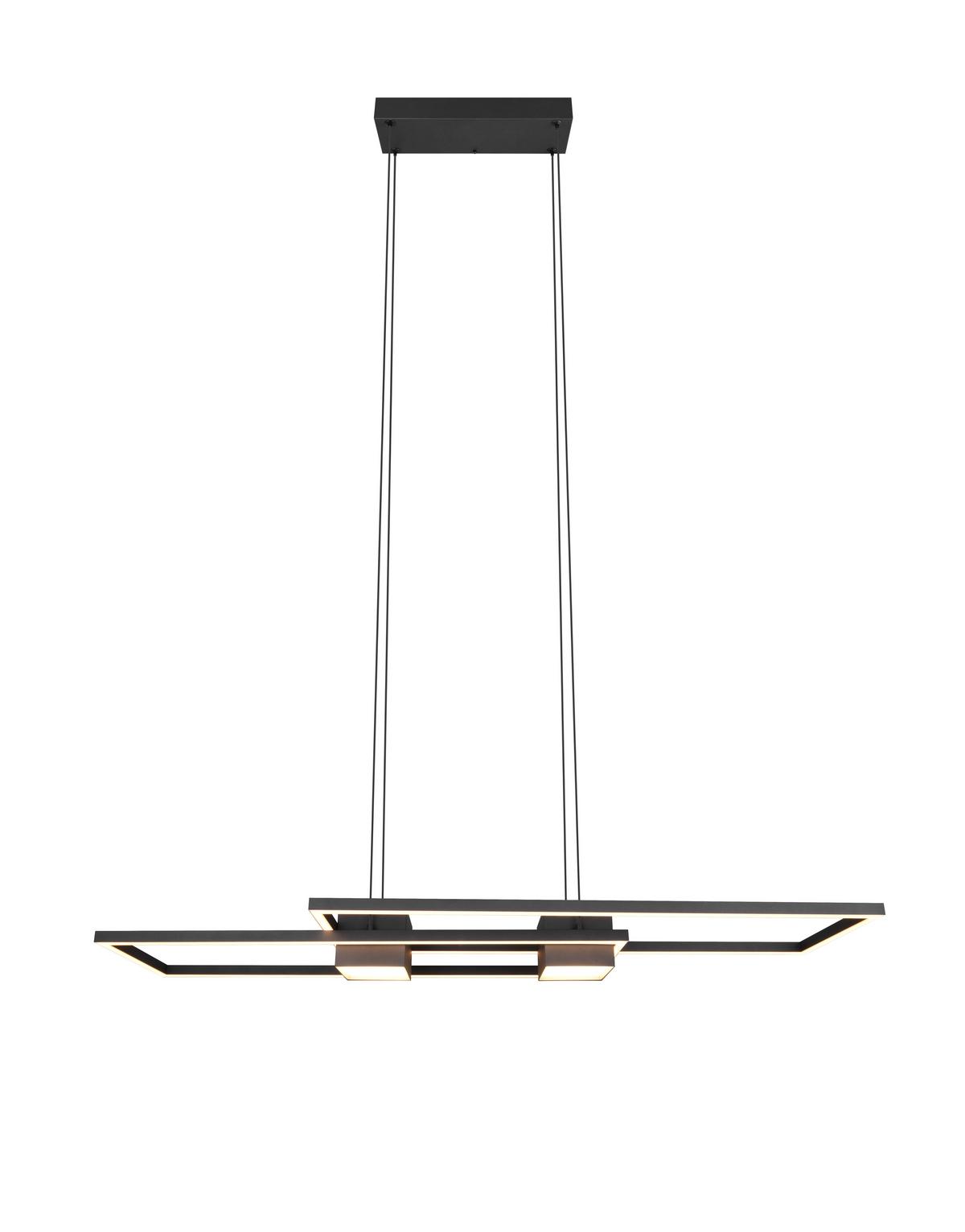 LED-Hängeleuchte 347710432 Albany - Schwarz/Alufarben, Design, Metall (100/28/150cm) - Trio Leuchten
