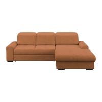 Ecksofa mit Bettfunktion Malaga new Chenille terracotta - Terracotta/Schwarz, KONVENTIONELL, Textil (286/203cm) - Ondega