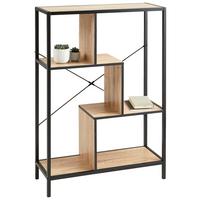 Regal Industrial IIi B: 80 cm Eiche Dekor/Schwarz - Eichefarben/Schwarz, LIFESTYLE, Holzwerkstoff/Metall (80/113/30cm) - MID.YOU