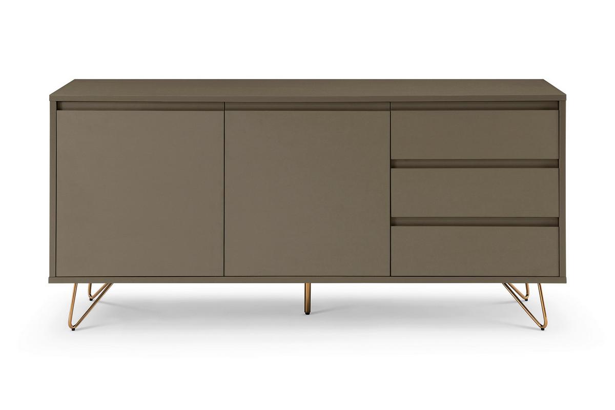 Sideboard Grau B: 150cm - Messingfarben/Grau, Design, Holzwerkstoff (150/70/40cm) - Livetastic