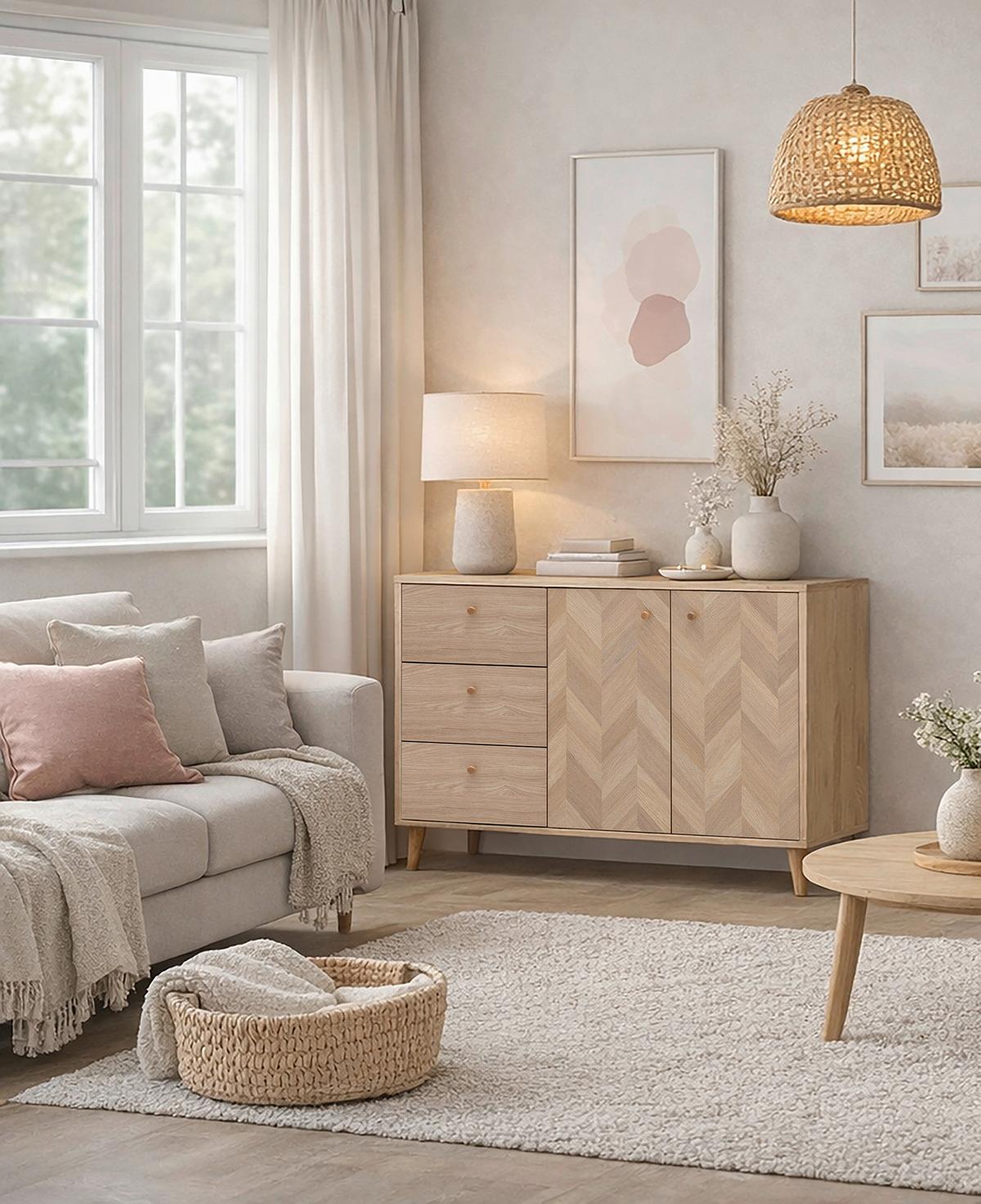 SIDEBOARD Visby Eichefarben B: 109cm - Eichefarben, Design, Holzwerkstoff (109/73,9/33,05cm) - MID.YOU