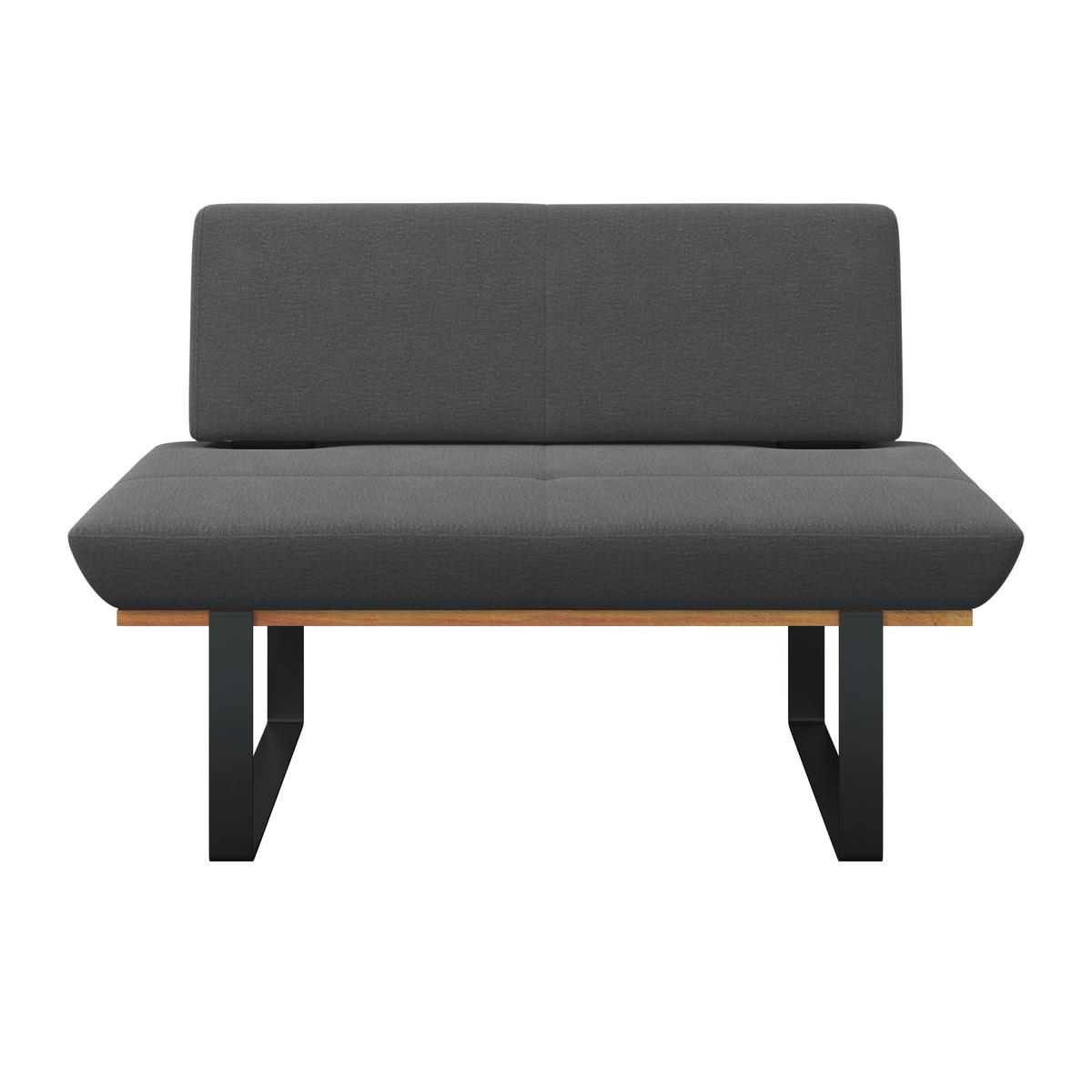 Sitzbank Tristan Webstoff schwarz, B: 130cm - Schwarz, MODERN, Holz/Textil (130/48/90cm) - James Wood