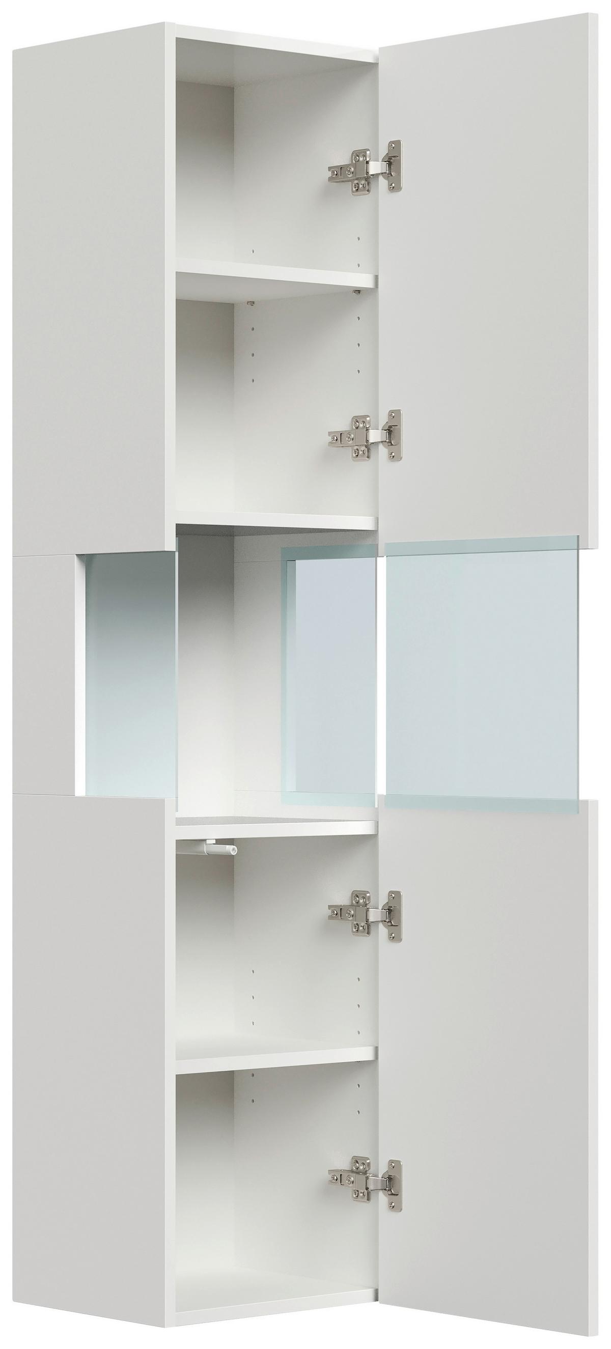 Hochschrank Limes Weiß Hg B: 35,2 Cm - Weiß Hochglanz, MODERN, Glas/Holzwerkstoff (35,2/150/30cm) - MID.YOU