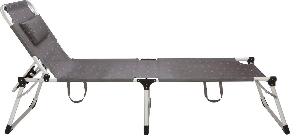 Sonnenliege Lucca Aluminium, Textillehne verstellbar - Grau, MODERN, Textil/Metall (227qm) - Greemotion