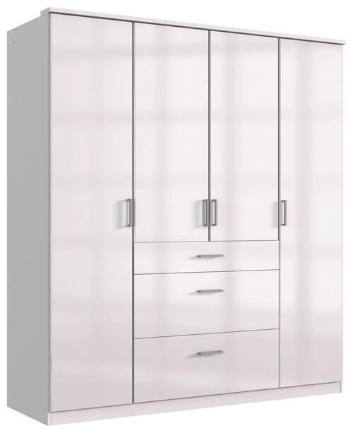 Šatníková skriňa CLACK biela vysoký lesk - biela/biela s vysokým leskom, Basics, kompozitné drevo (179/199/58cm) - MID.YOU