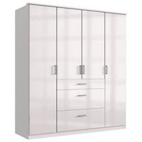 Drehtürenschrank Mit Laden B: 179 Cm Clack, Weiß - Weiß Hochglanz/Weiß, Basics, Holzwerkstoff (179/199/58cm) - MID.YOU
