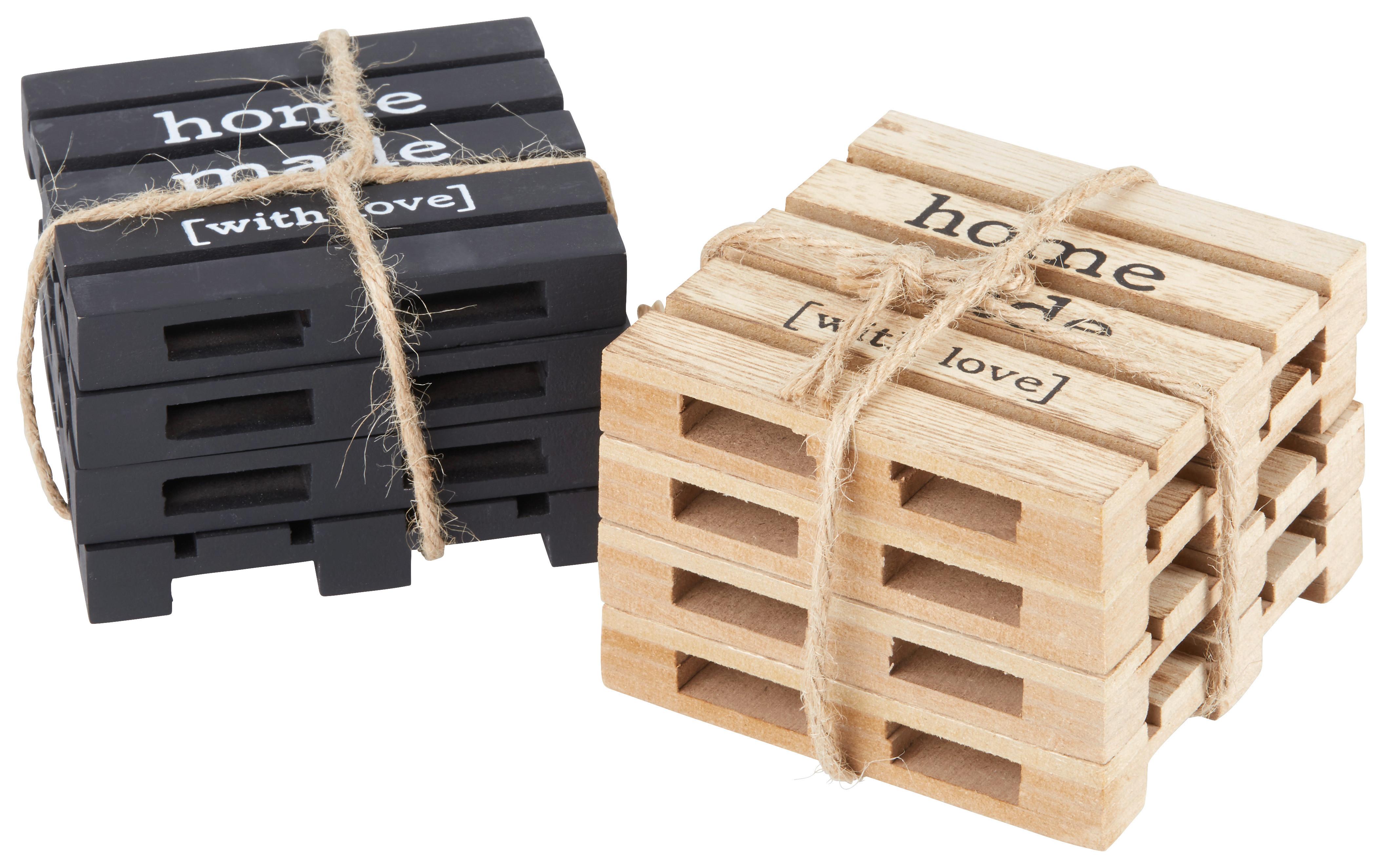 SADA PODLOŽIEK CONNOR - hnedá/čierna, Modern, kompozitné drevo (10qm)