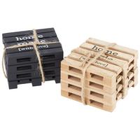 SADA PODLOŽIEK CONNOR - hnedá/čierna, Modern, kompozitné drevo (10qm)