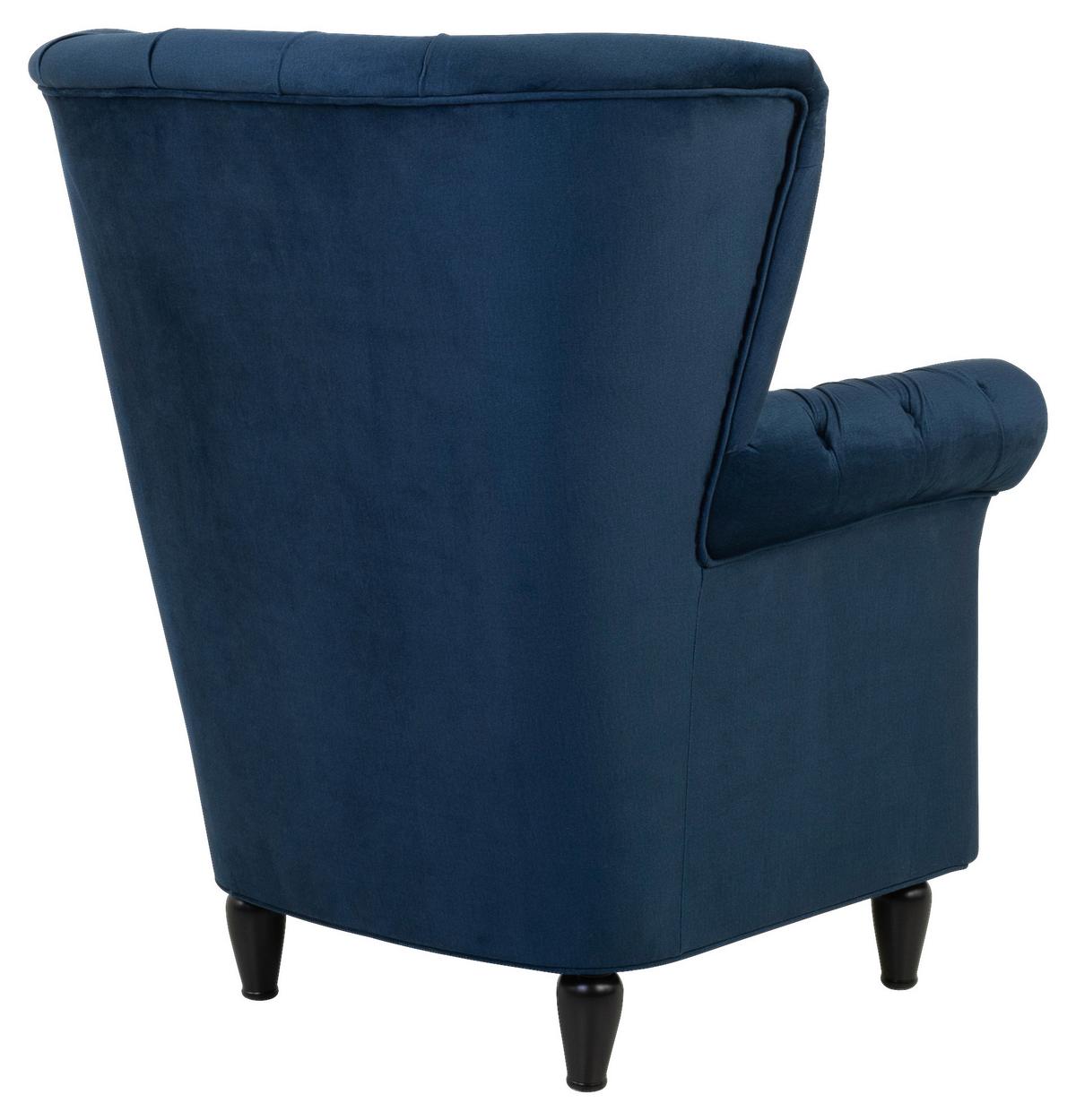 Ohrensessel Cupido - Schwarz/Dunkelblau, Design, Textil (96/112/86cm) - MID.YOU