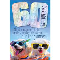 Billett Geburstag Zahl 60 - Multicolor, Basics, Papier/Kunststoff (12/18/2cm)