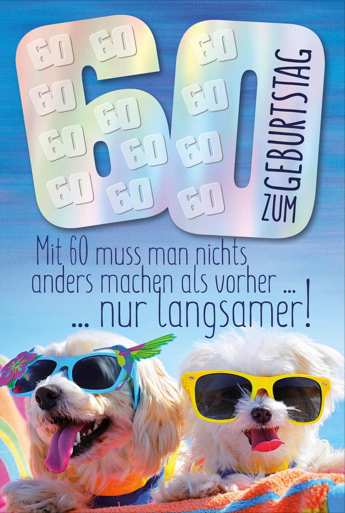 Billett Geburstag Zahl 60 - Multicolor, Basics, Papier/Kunststoff (12/18/2cm)