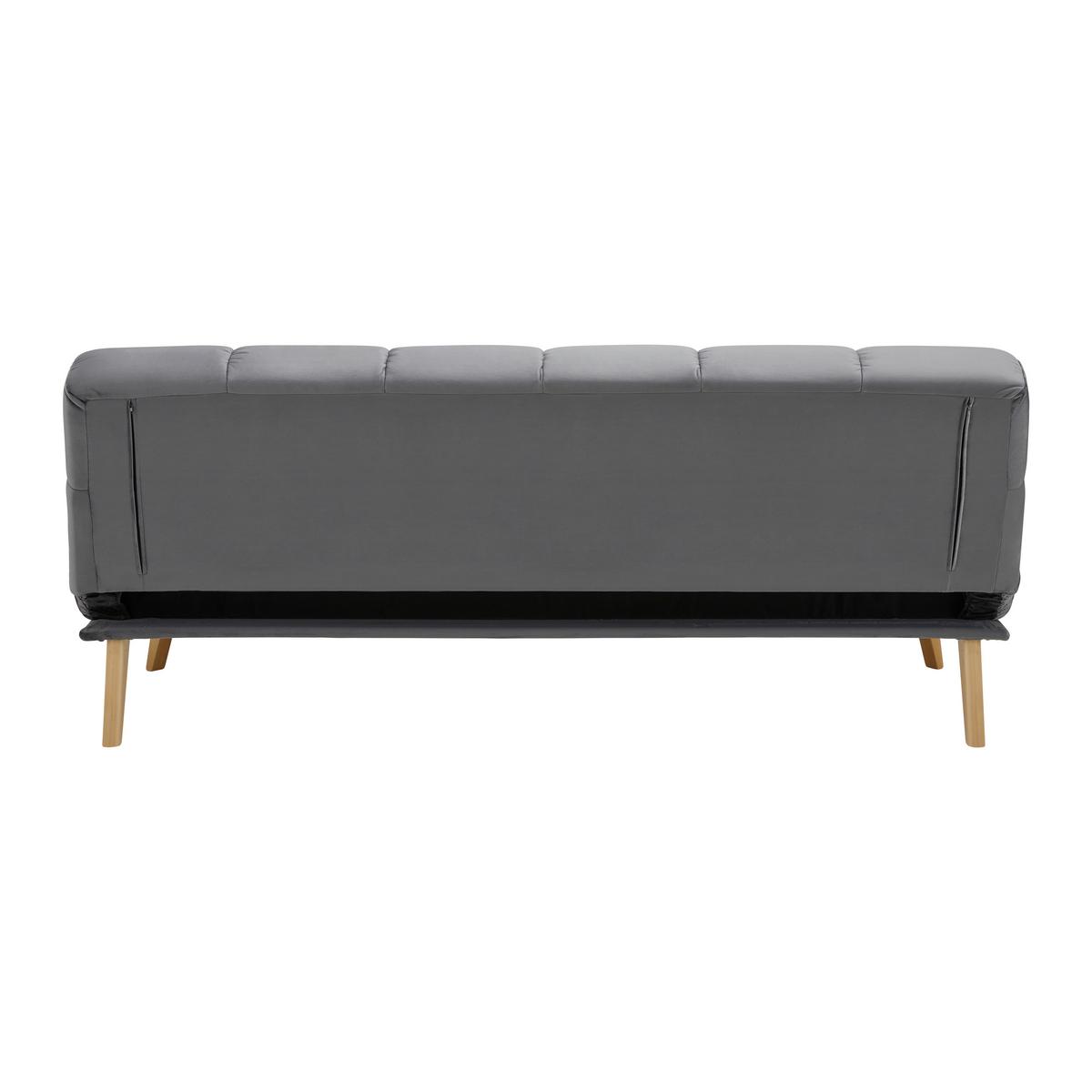 Rozkládací pohovka ALVA, tmavě šedá - tmavě šedá/přírodní barvy, Moderní, dřevo/textil (185/80/88cm) - Bessagi Home