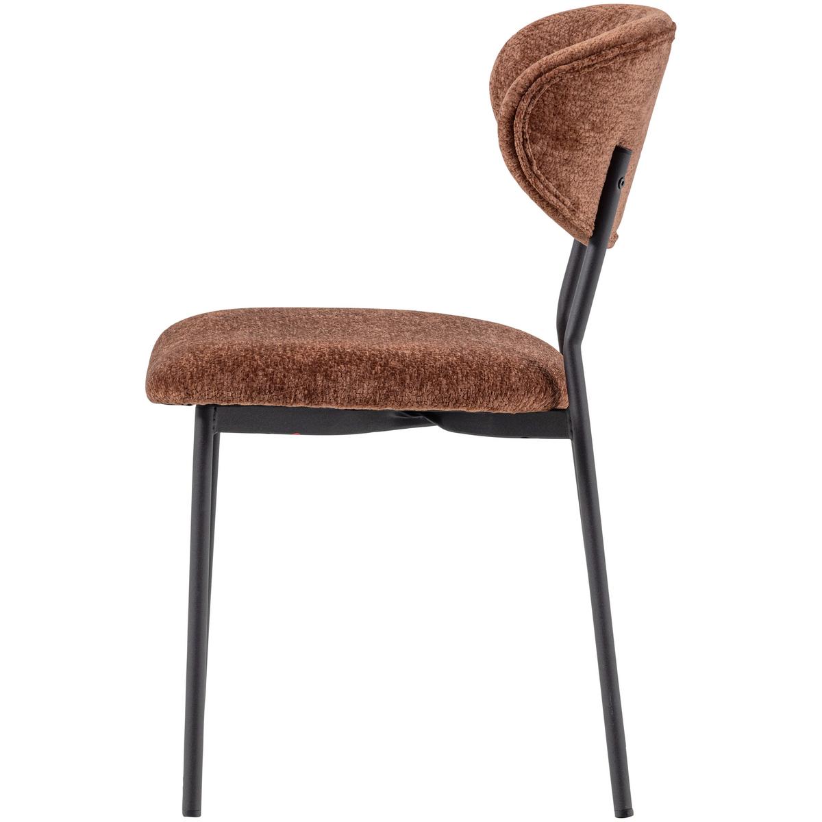 Stuhl-Set Klejd Braun B: 47cm - Schwarz/Braun, MODERN, Textil/Metall (47/79/53cm) - Livetastic