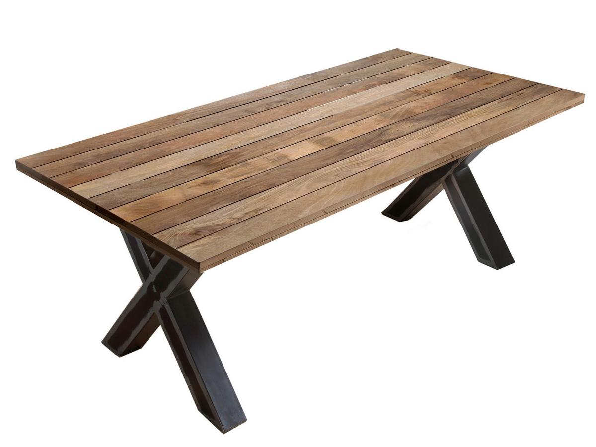 Esstisch Schwarz, Naturfarben L: 220cm - Schwarz/Naturfarben, Design, Holz/Metall (220/100/77cm) - Livetastic