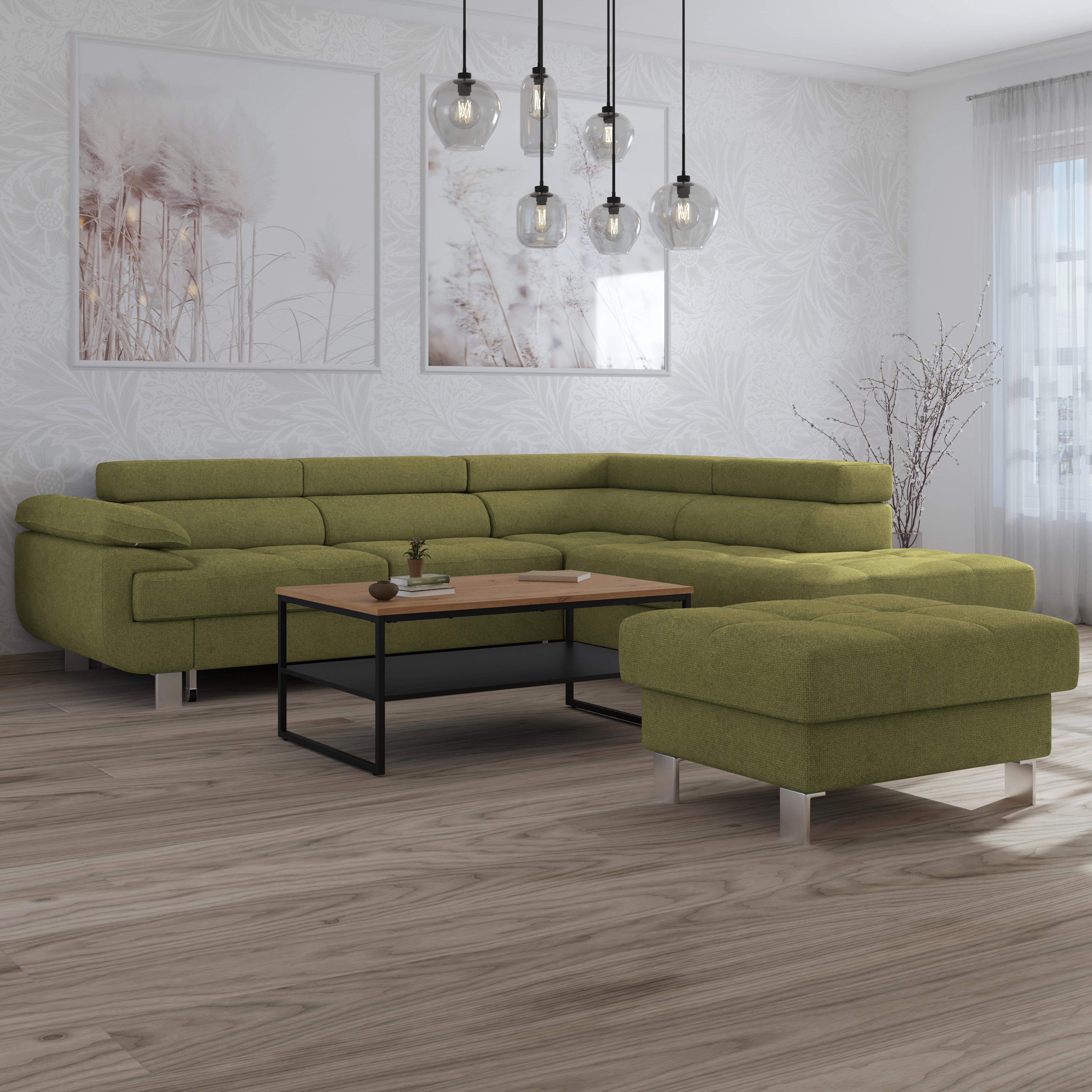 Hocker Savona - Khaki, MODERN, Textil (90/44/73cm) - Ondega