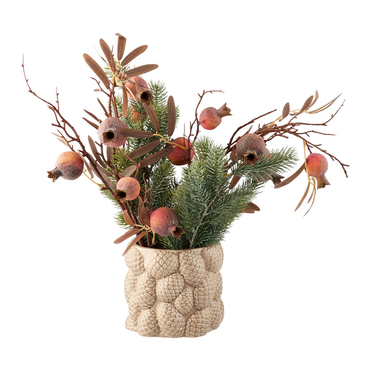 Váza PINECONE - hnědá, Konvenční, keramika (18/15,5/17,5cm) - Mömax