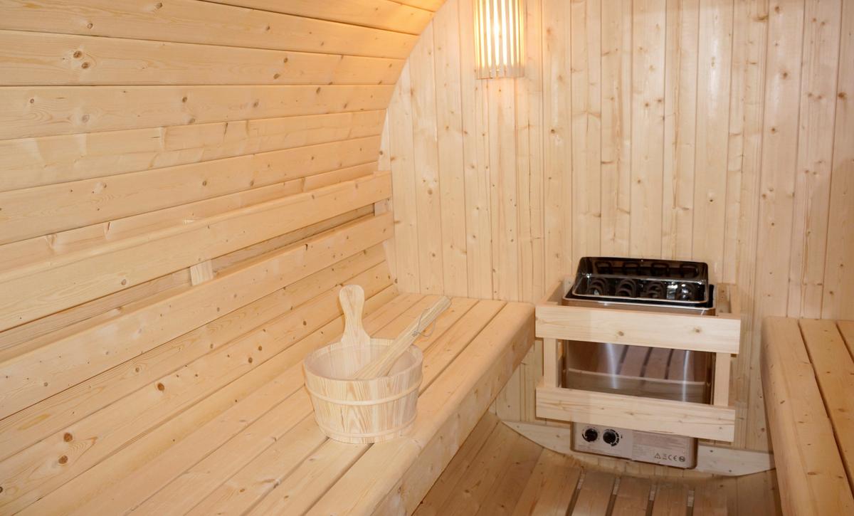 Saunafass Tromsö Fichtefarben B: 220 cm - Fichtefarben, KONVENTIONELL, Glas/Holz (189/220/191,5cm) - Sanotechnik