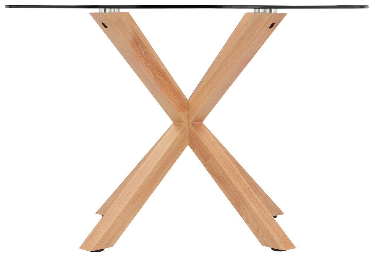 Esstisch Nara Eichefarben D: 119 cm - Klar/Eichefarben, MODERN, Glas/Metall (119/119/75,5cm) - P & B