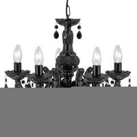 Kronleuchter Marie Therese 5xe14 Schwarz, Kunststoff/glas - Schwarz, Trend, Glas/Kunststoff (48/120cm)