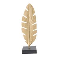 Skulptur Dekor Blatt Mit Kerzenhalter, B: 10 cm - Goldfarben, Basics, Metall (10/34/10cm)