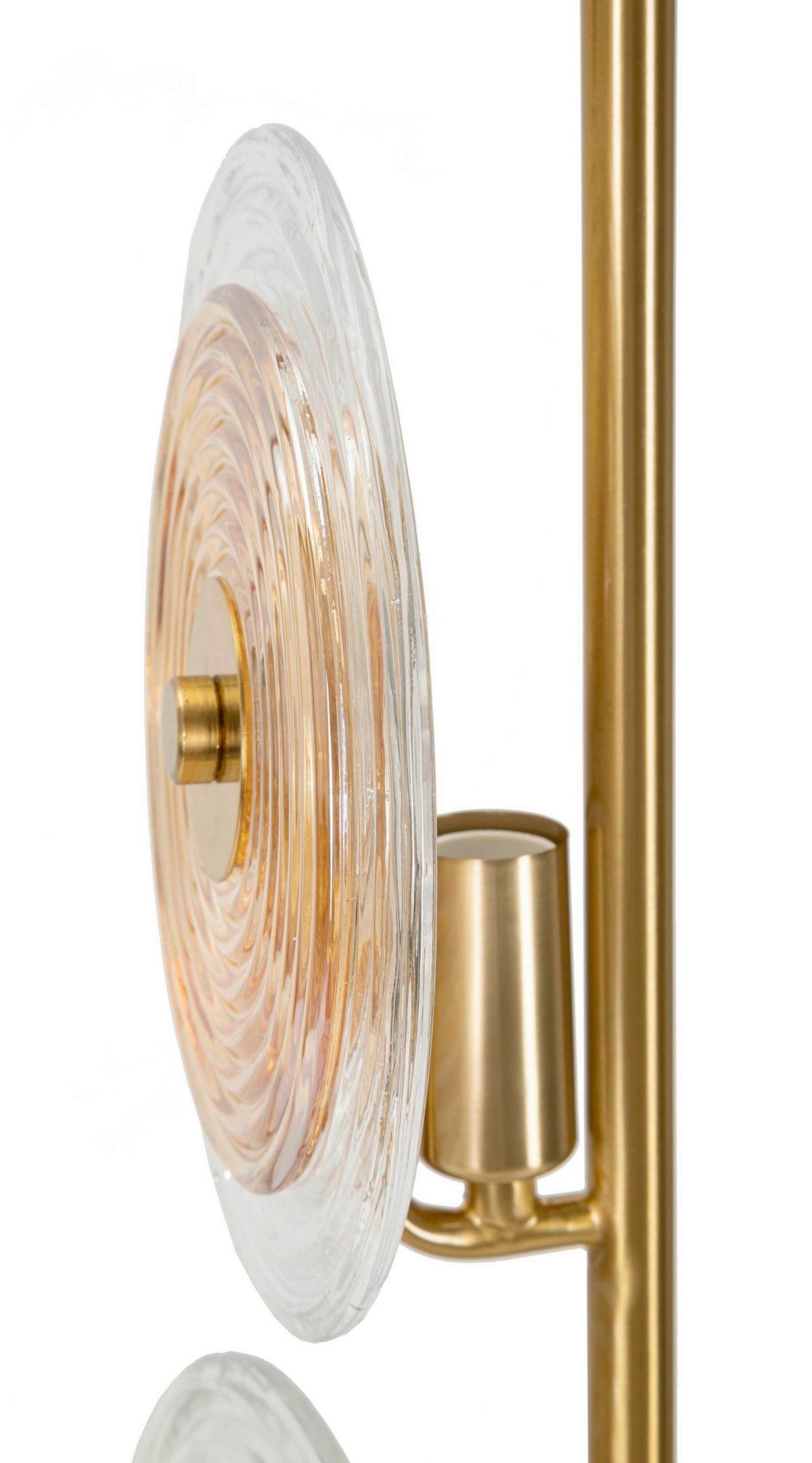 Tischleuchte Venice Braun, Gold-/Naturfarben B: 25 cm - Goldfarben/Braun, Basics, Glas/Metall (25/63/25cm)