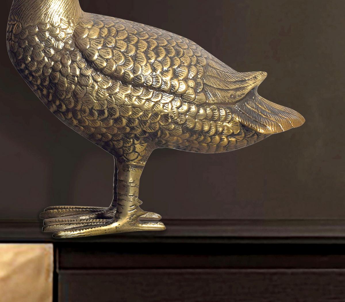 Dekotier Gans B: 46 cm - Goldfarben, Design, Metall (46/42/19cm) - Livetastic