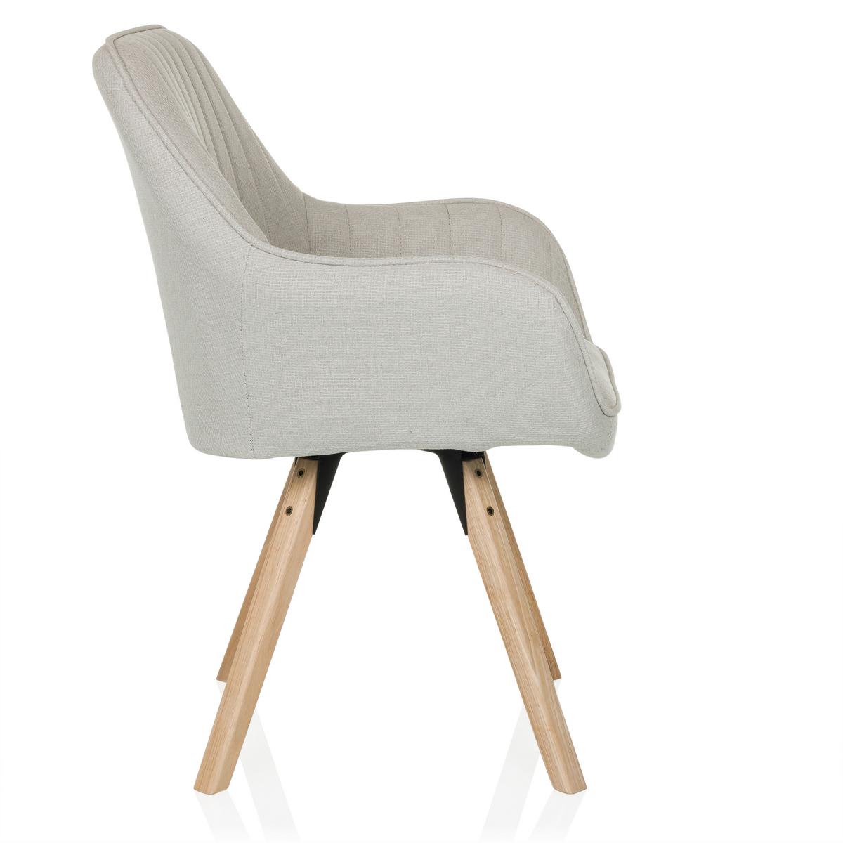 Armlehnstuhl Scandi Ted Creme B: 56 cm - Buchefarben/Creme, MODERN, Holz/Textil (56/84/62cm) - MID.YOU