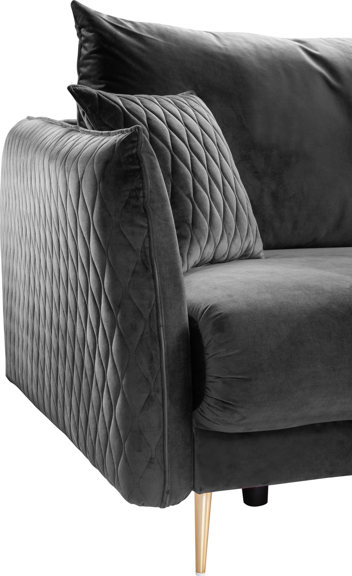 2-sitzer-sofa Mit Schlaffunktion Empoli B: 235cm - Goldfarben/Grau, Basics, Textil (235/96/104cm) - MID.YOU