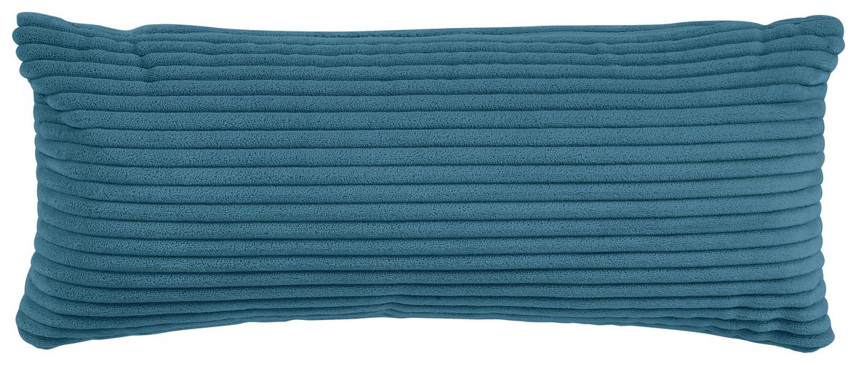 Ecksofa mit Zierkissen Pearl Hellblau 303x196 cm - Schwarz/Hellblau, Design, Textil (303/196cm) - Livetastic