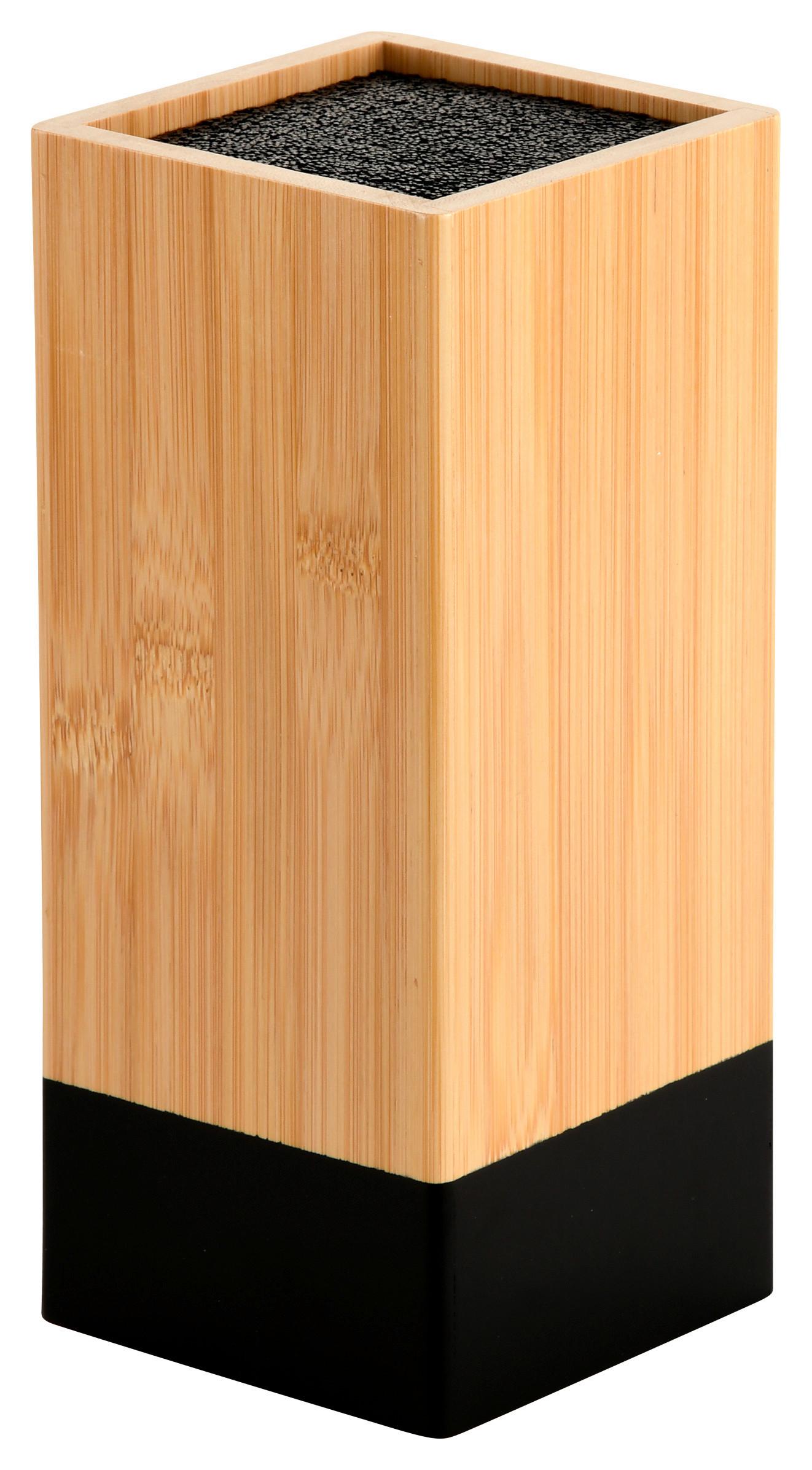 Messerblock Schwarz - Hellbraun/Schwarz, Basics, Holz/Kunststoff (10/10/23cm) - Kesper