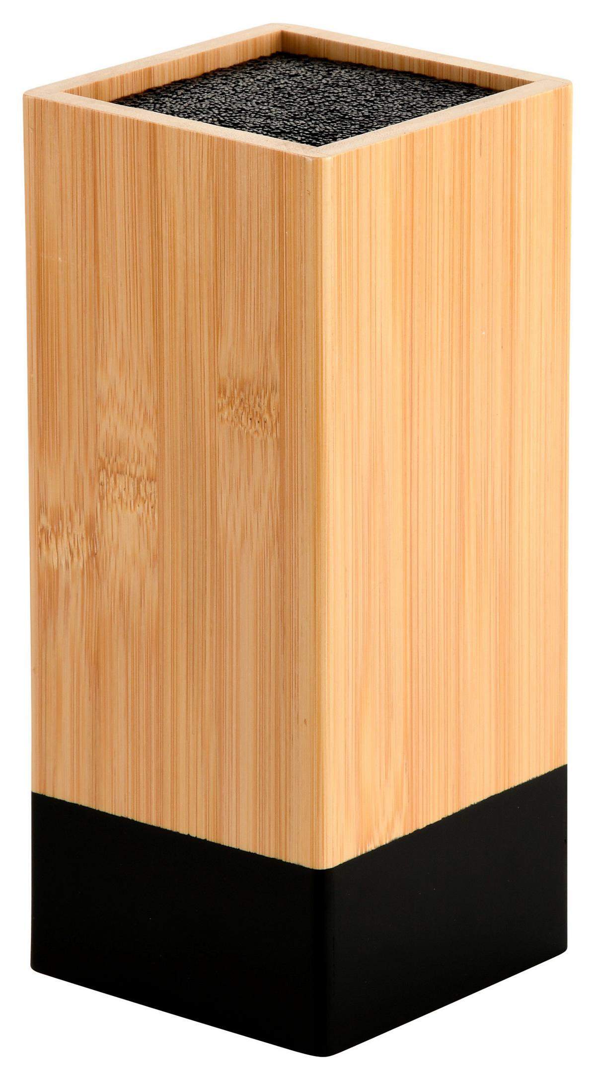 Messerblock Schwarz - Hellbraun/Schwarz, Basics, Holz/Kunststoff (10/10/23cm) - Kesper
