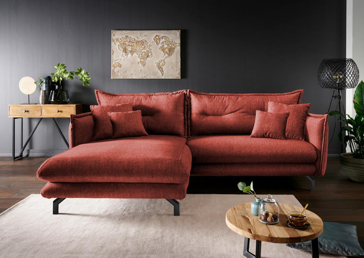 Ecksofa Lava Koralle S: 180/255 cm - Türkis/Koralle, MODERN, Textil (180/255cm) - Livetastic