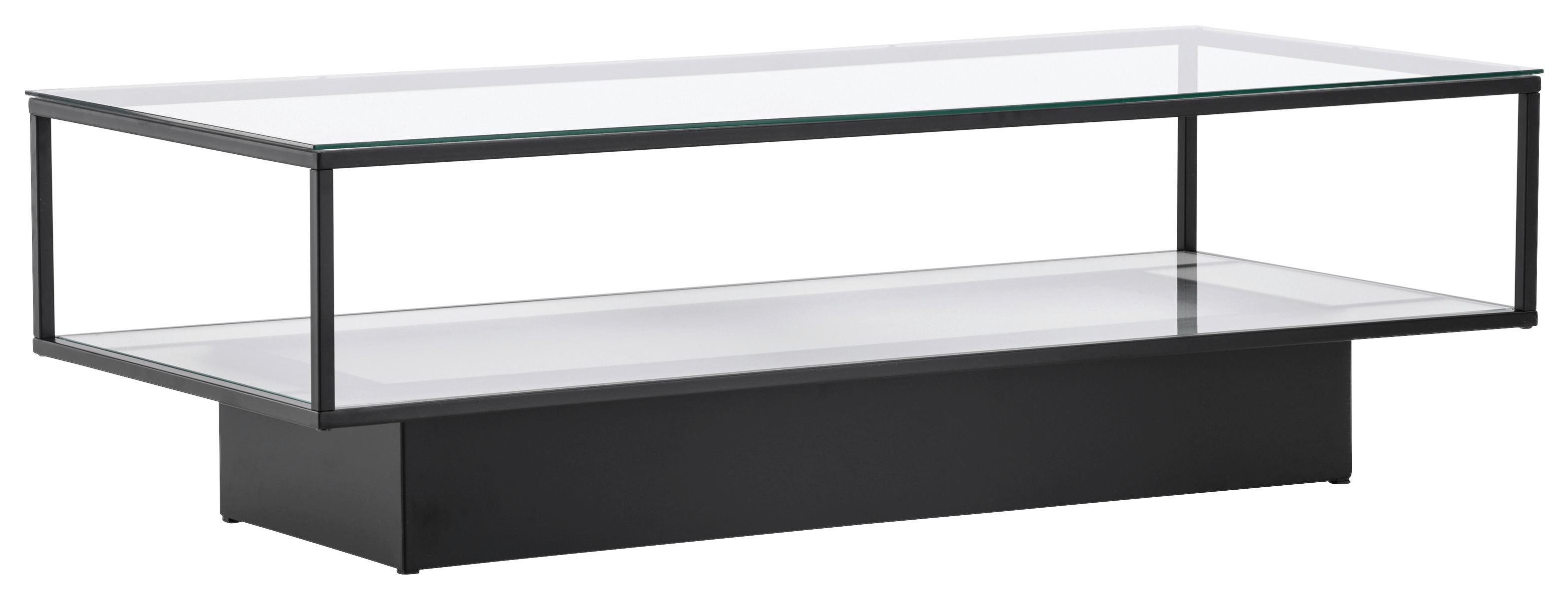 Couchtisch Maglehem - Schwarz, Design, Glas/Metall (130/60/37,5cm) - Livetastic