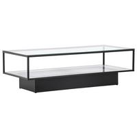 Couchtisch Maglehem - Schwarz, Design, Glas/Metall (130/60/37,5cm) - Livetastic