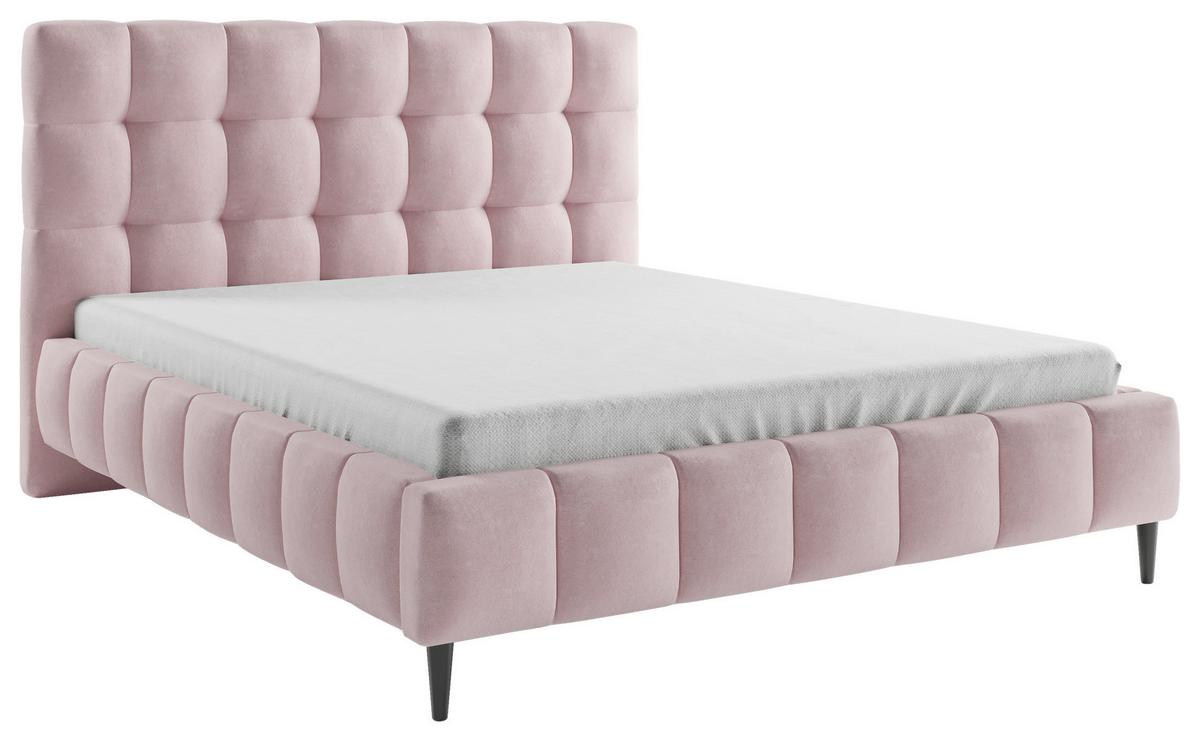 Polsterbett Inkl. Lattenrost 140x200 Cm Magic Rosa - Schwarz/Rosa, MODERN, Holzwerkstoff/Textil (140/200cm) - MID.YOU
