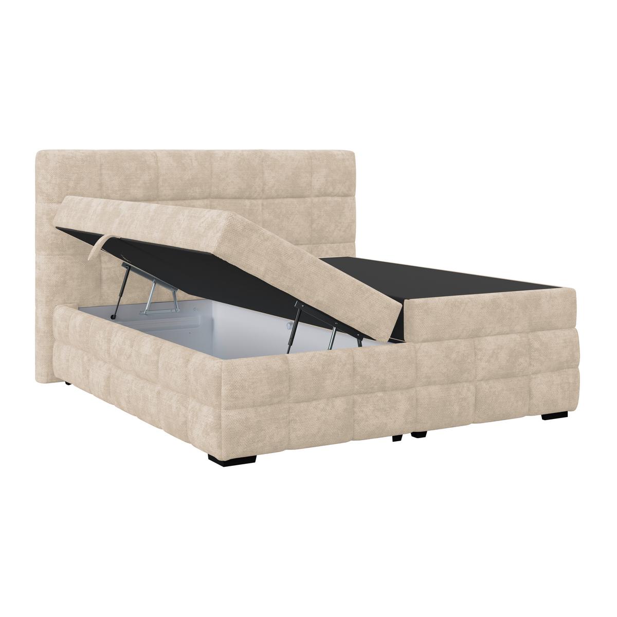 Čalouněná postel VEGA 180x200 cm, bílá - bílá/černá, Trend, dřevo/textil (180/200cm)