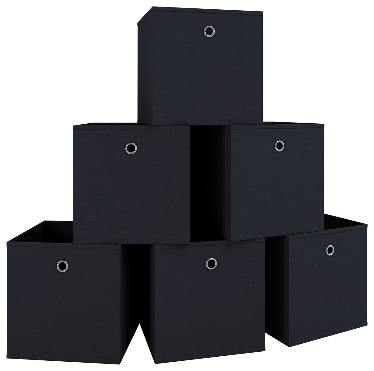 Faltbox Boxas Schwarz B: 27 cm - Schwarz, Basics, Kunststoff (27/28/27cm) - MID.YOU