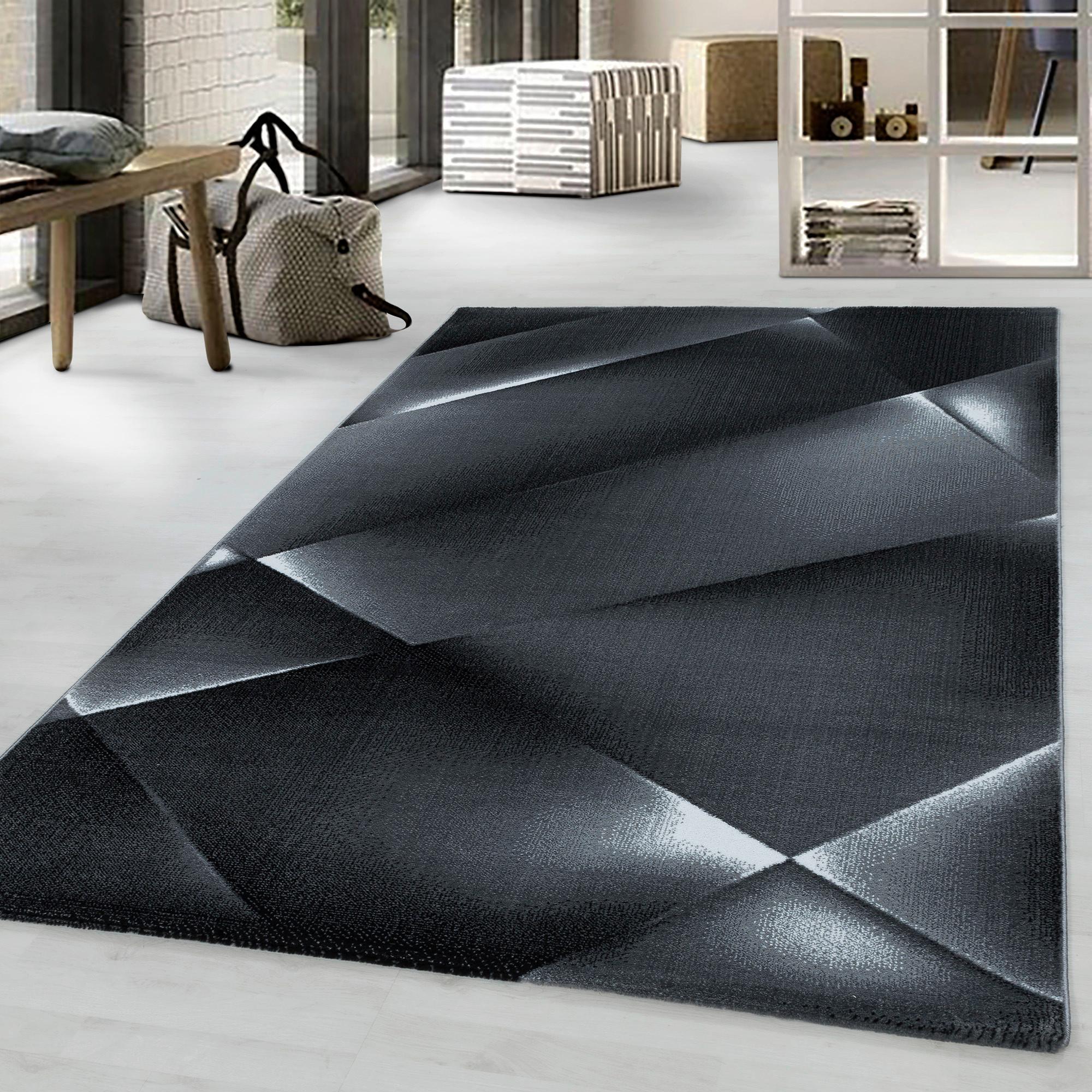 Teppich Läufer Schwarz/ Grau Costa 80x250 cm - Schwarz, Design, Textil (80/250cm)