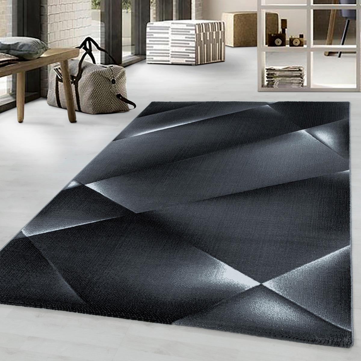 Teppich Läufer Schwarz/ Grau Costa 80x250 cm - Schwarz, Design, Textil (80/250cm)