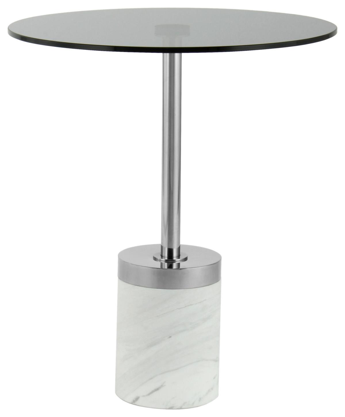 Beistelltisch Lana 125 Graphitfarben/weiß B: 53 Cm - Graphitfarben/Weiß, Design, Glas/Stein (46/46/53cm) - Kayoom