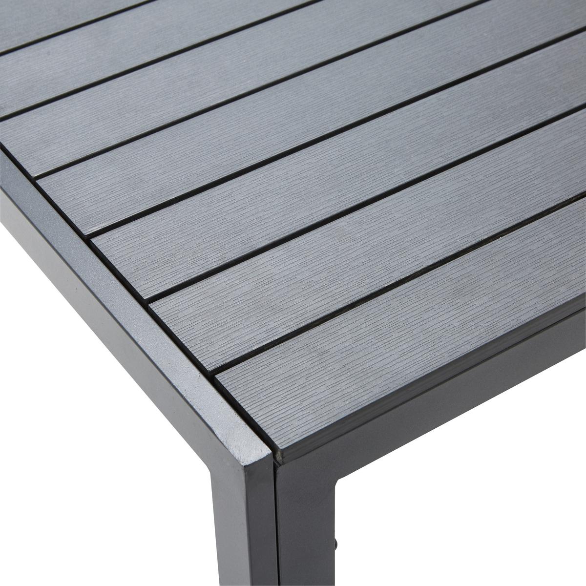 Gartentisch Milano Kunststoff/Aluminium L 205 cm - Dunkelgrau/Schwarz, MODERN, Kunststoff/Metall (205/74/90cm) - Beldano