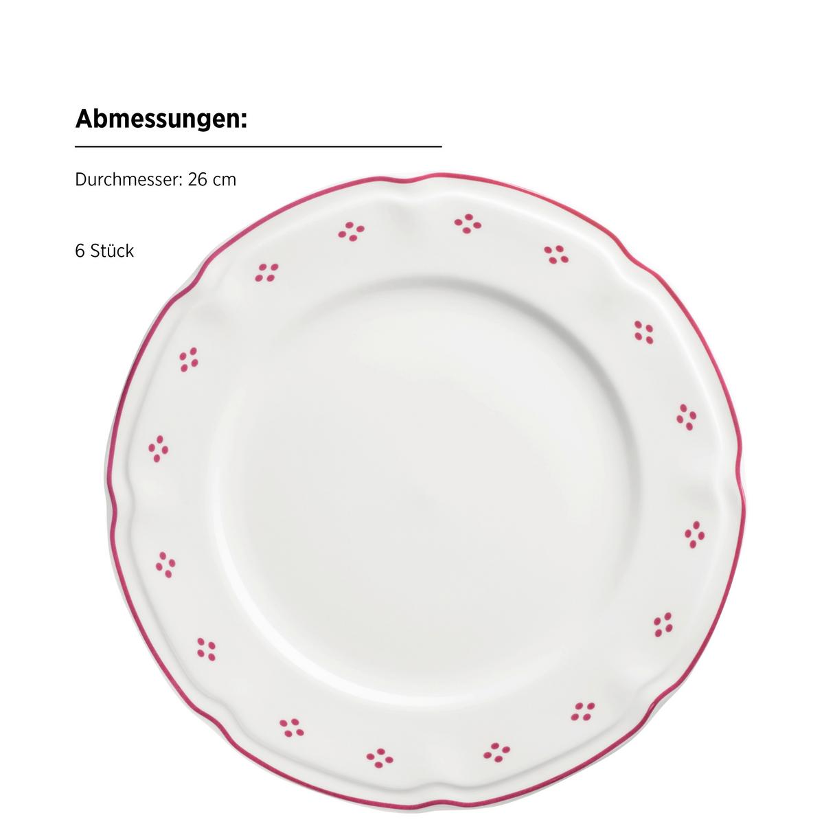 Tafelservice Lova Keramik, Rot/Weiß, 12-teilig - Rot/Weiß, Basics, Keramik - Mäser