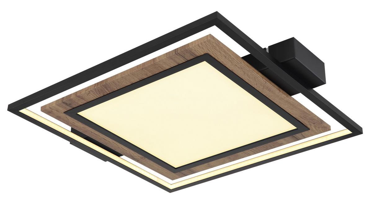 LED-Deckenleuchte 67848-36 - Dunkelbraun/Opal, Natur, Holzwerkstoff/Kunststoff (50/45/5,5cm) - Globo
