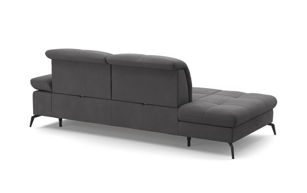 Récamiere Amica E, Grau B: 231 Cm - Schwarz/Grau, KONVENTIONELL, Textil (231/90/122cm) - Sit & More