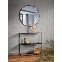 NÁSTĚNNÉ ZRCADLO BRITTA - černá, Moderní, kov/sklo (80cm) - Mömax
