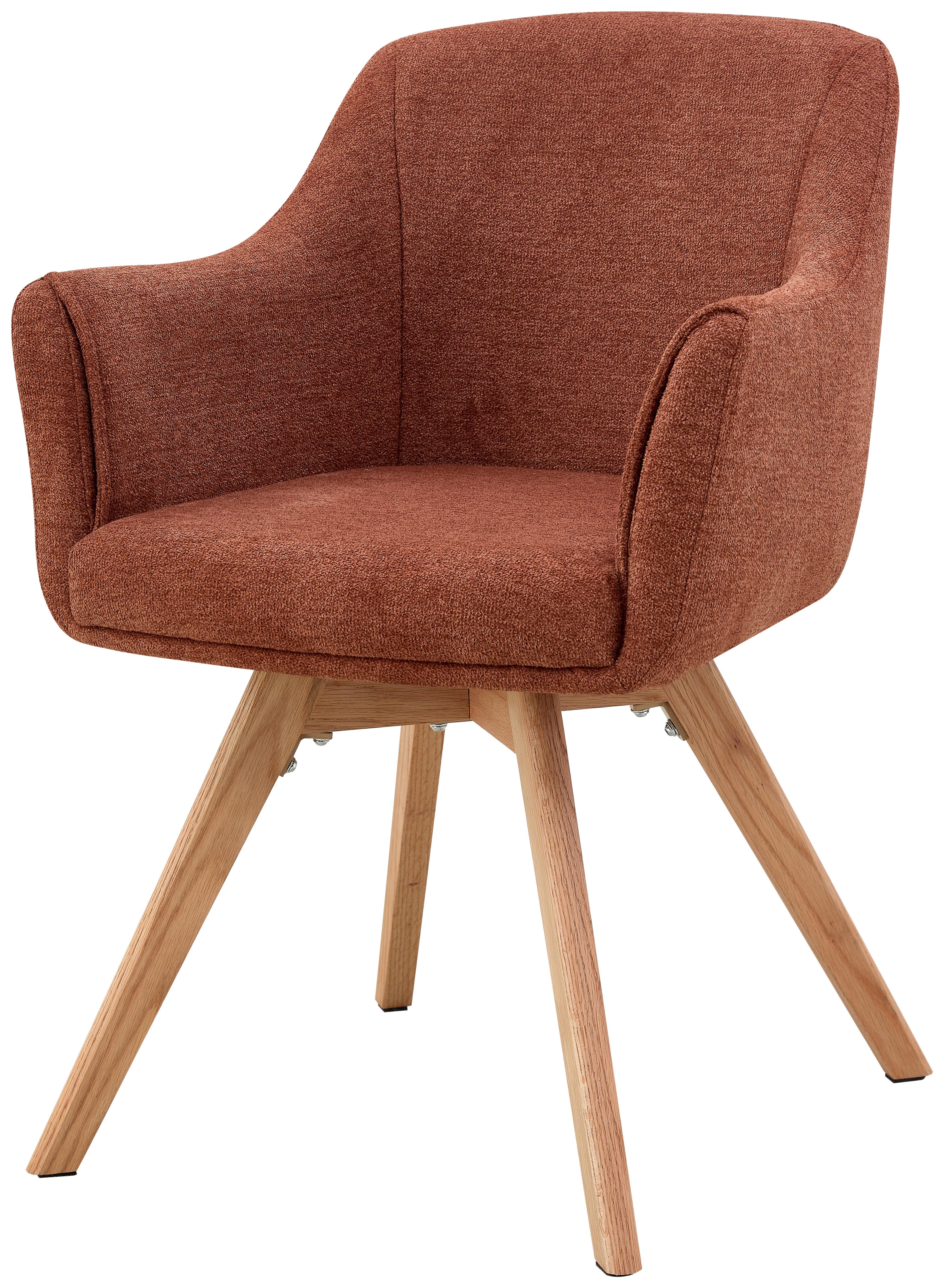 Armlehnstuhl Mats Webstoff Karamell, B: 61 cm - Karamell/Naturfarben, KONVENTIONELL, Holz/Textil (61/85,5/63,5cm) - Livetastic